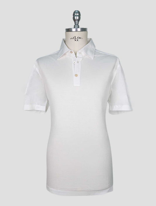 Kiton White Cotton Polo Positano