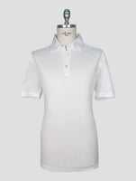 Kiton White Cotton Polo Positano