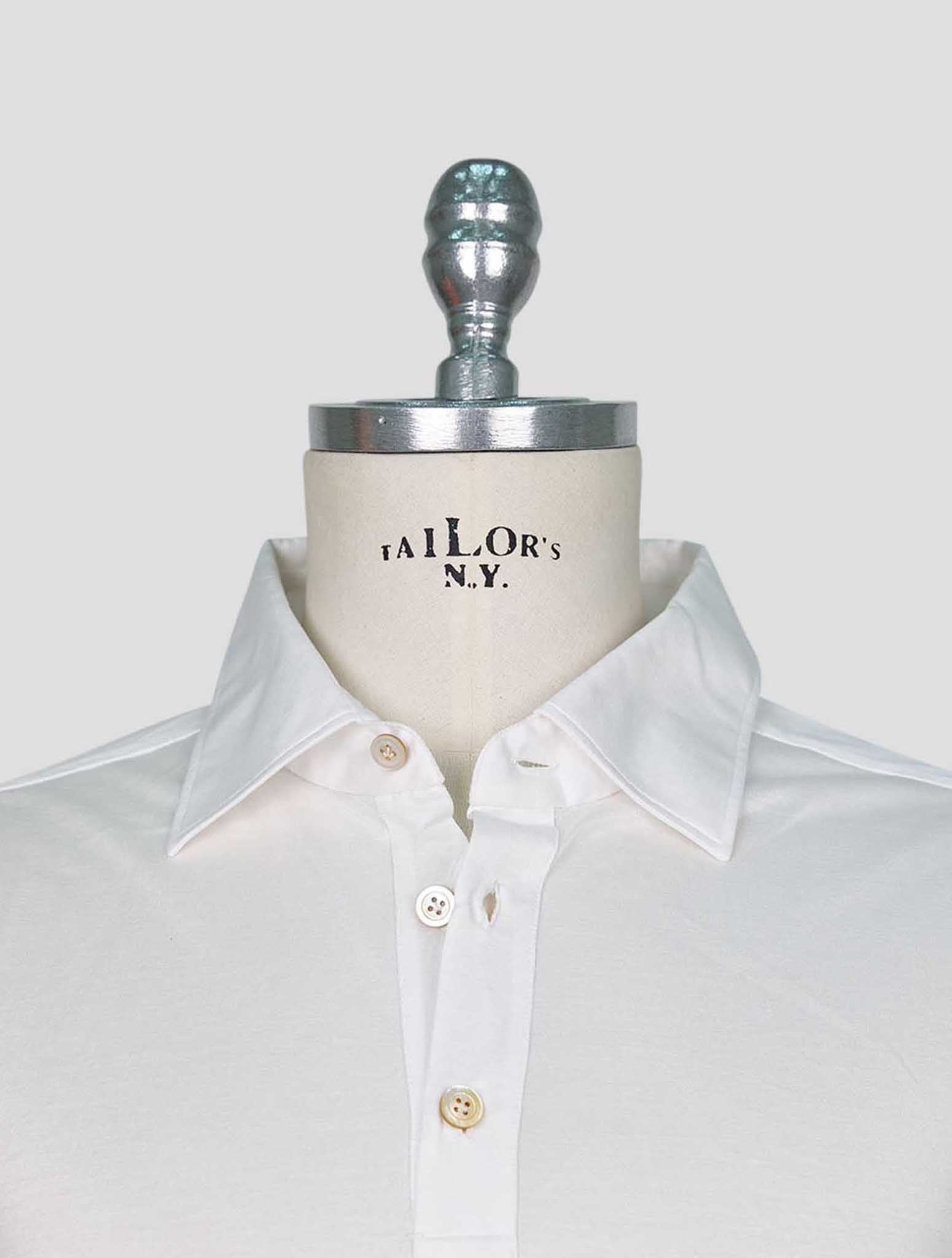 Kiton White Cotton Polo Positano