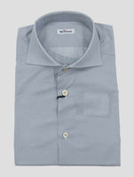 Kiton Gray White Cotton Shirt