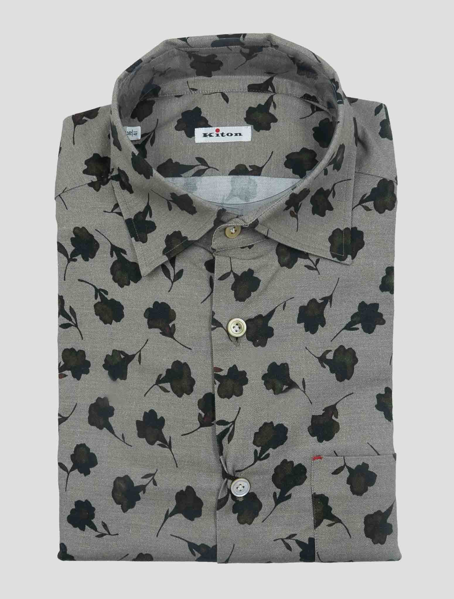 Kiton Gray Cotton Shirt Nerano
