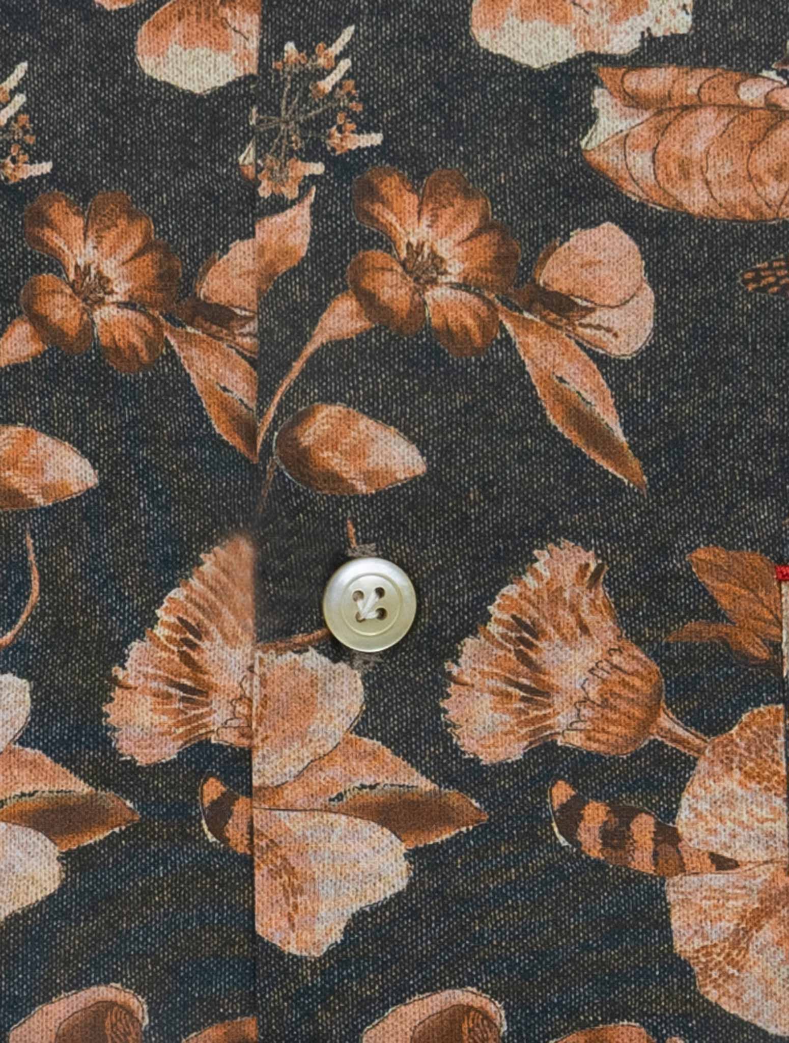 Kiton Brown White Cotton Shirt Nerano