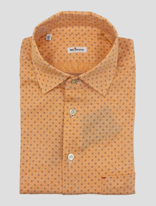Kiton Orange Cotton Shirt Nerano