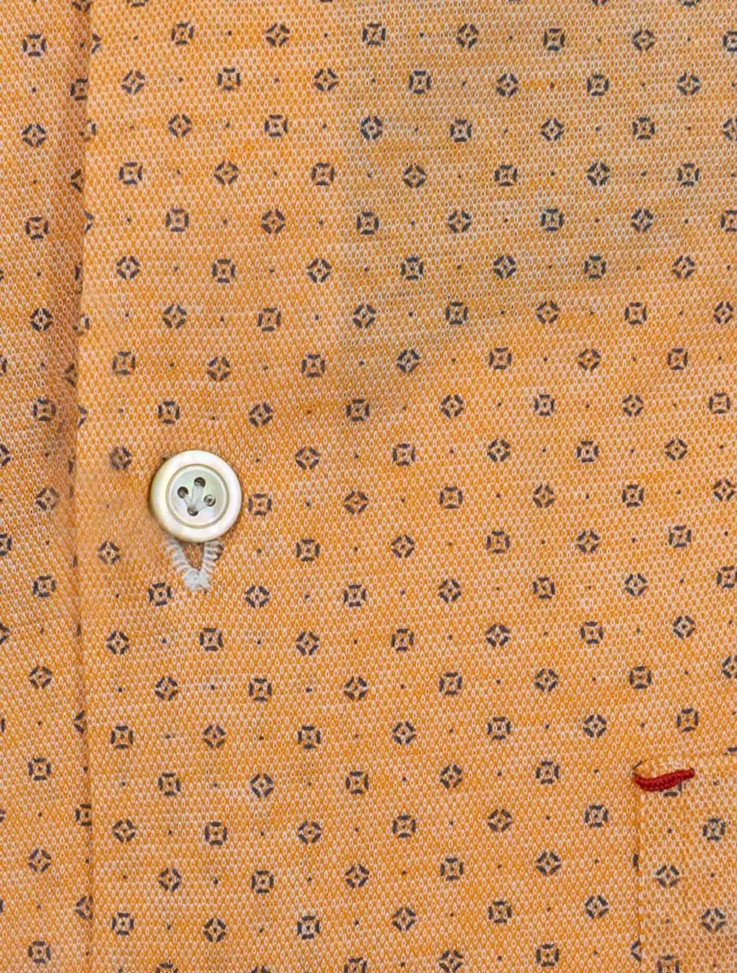 Kiton Orange Cotton Shirt Nerano