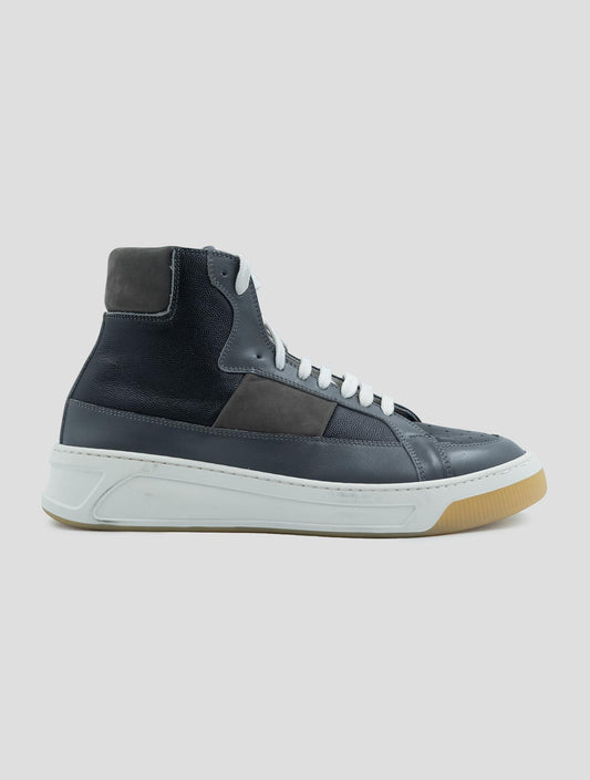 Kiton Gray Black Leather Leather Suede Sneakers Boots