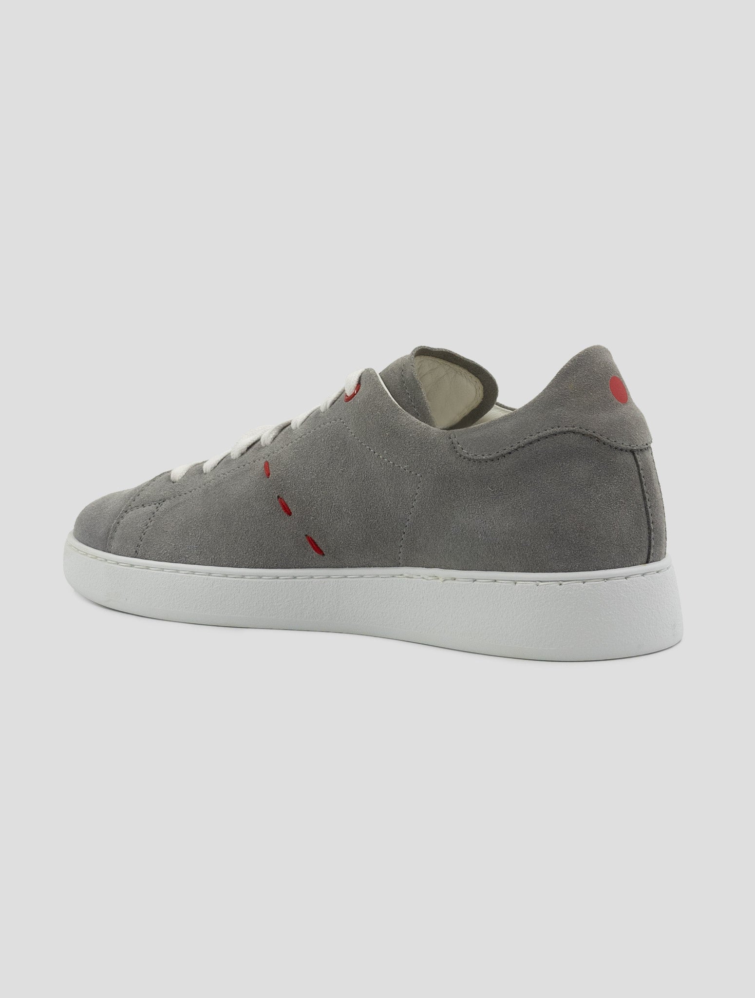 Kiton Gray Leather Suede Sneakers