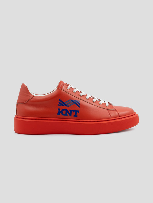 Kiton Knt Red Leather Sneakers