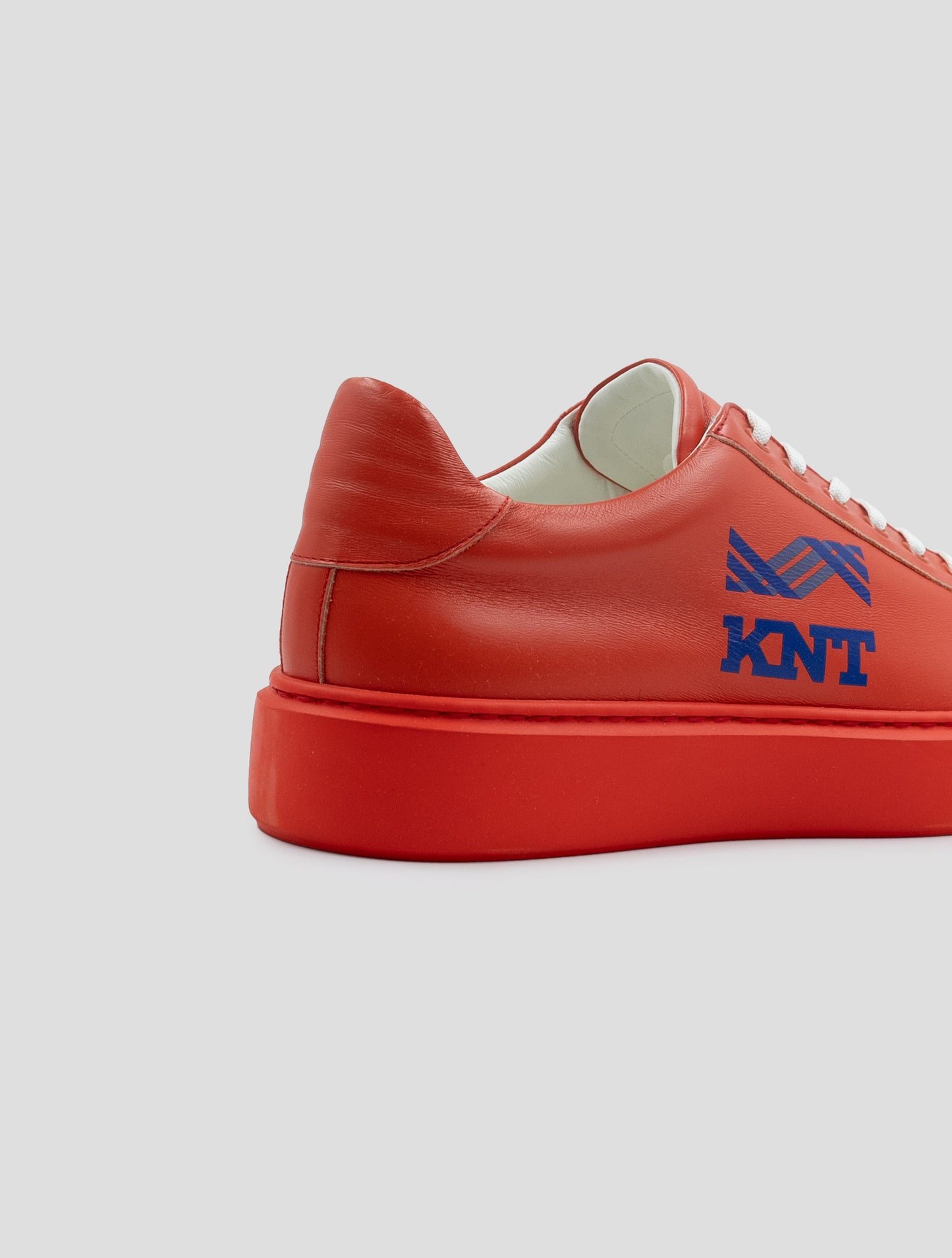Kiton Knt Red Leather Sneakers