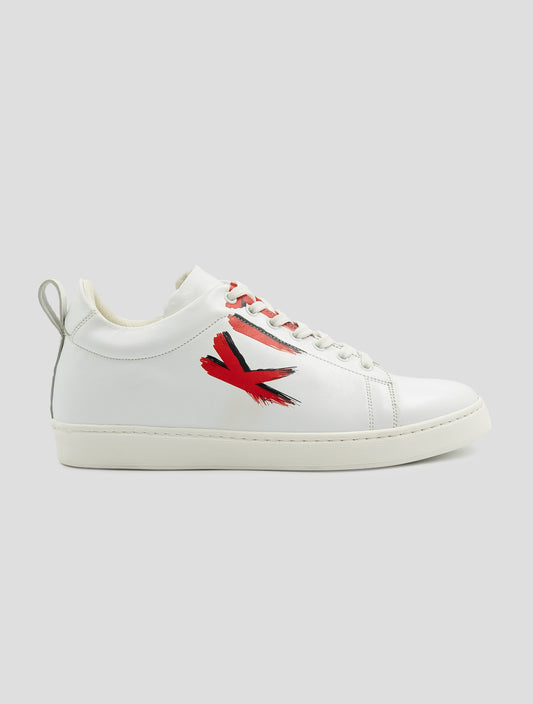 Kiton White Leather Leather Crocodile Sneakers