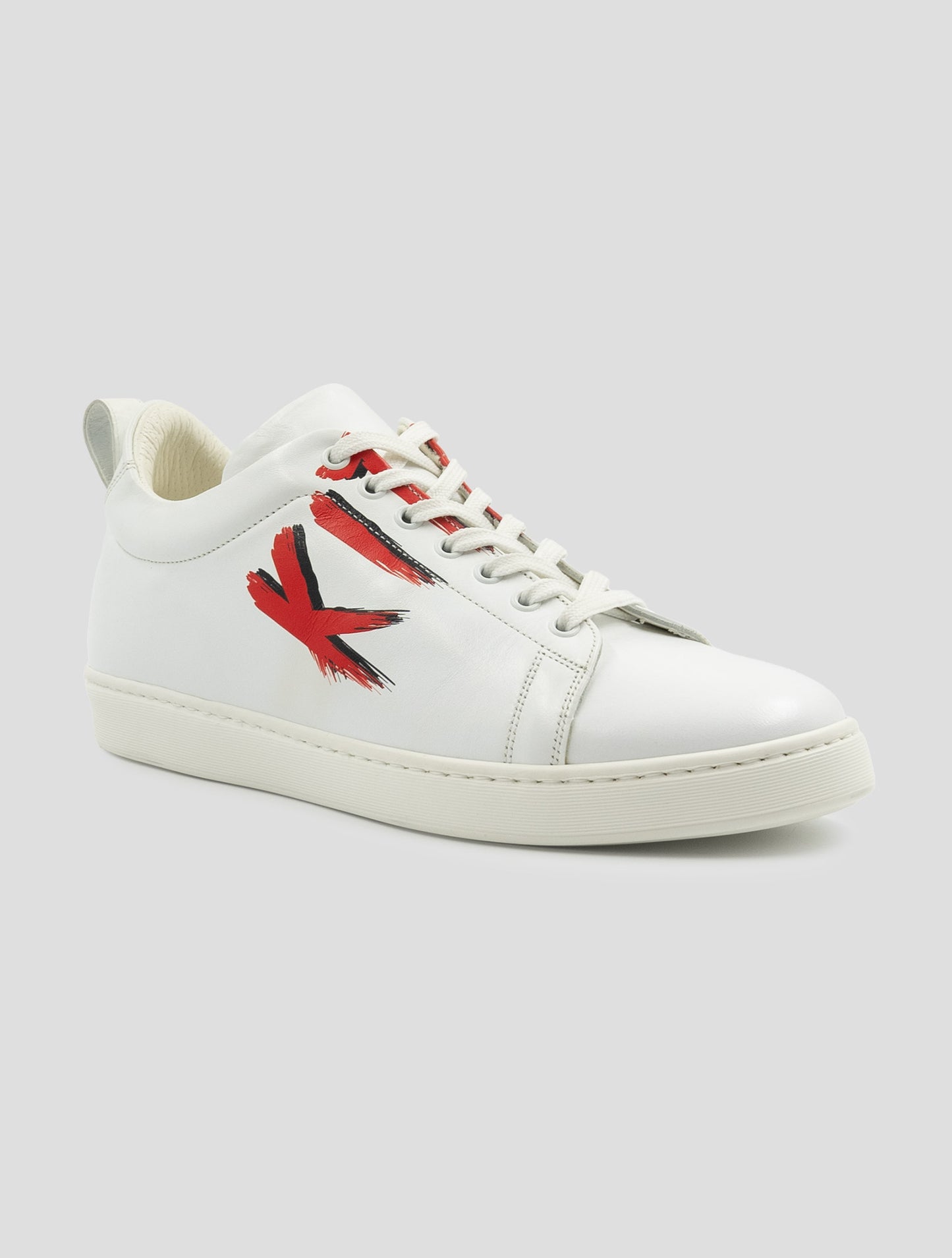 Kiton White Leather Leather Crocodile Sneakers