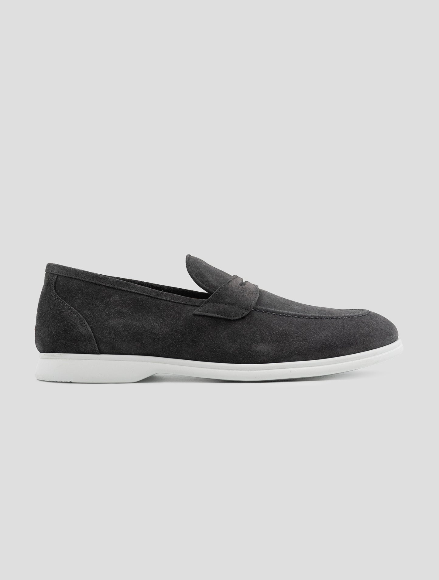 Kiton Gray Leather Suede Loafers