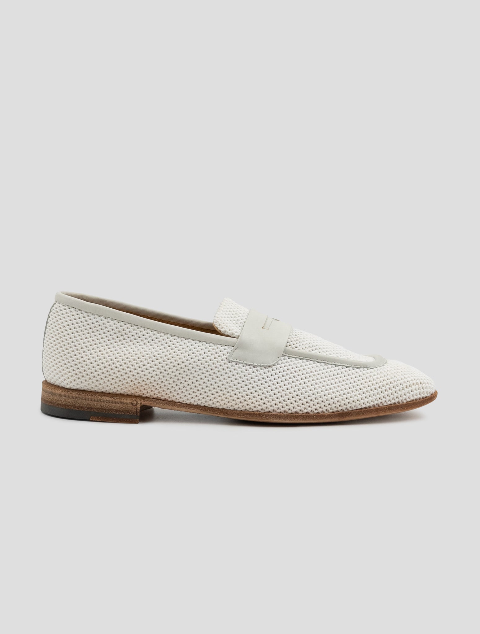 Kiton White Leather Loafers