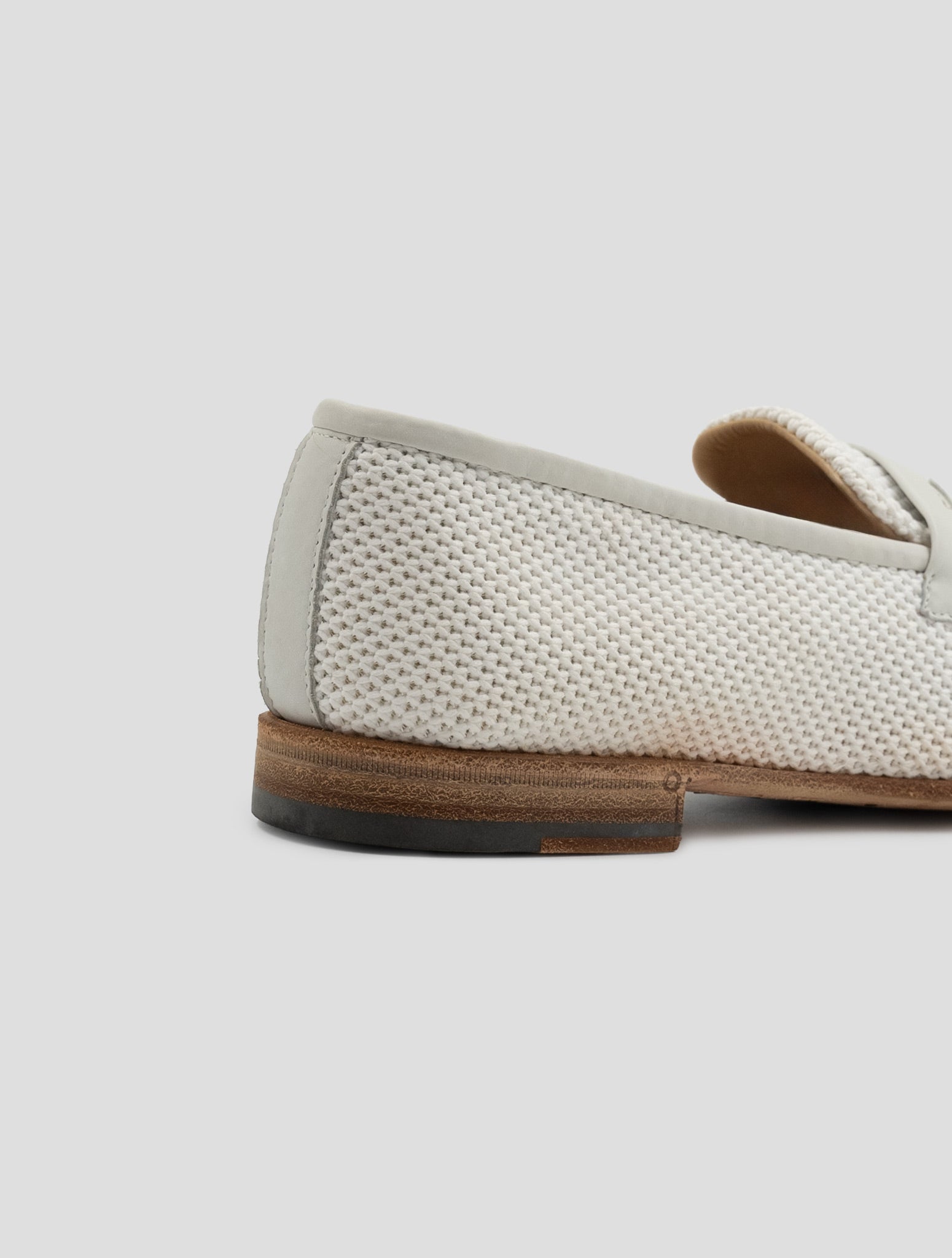 Kiton White Leather Loafers