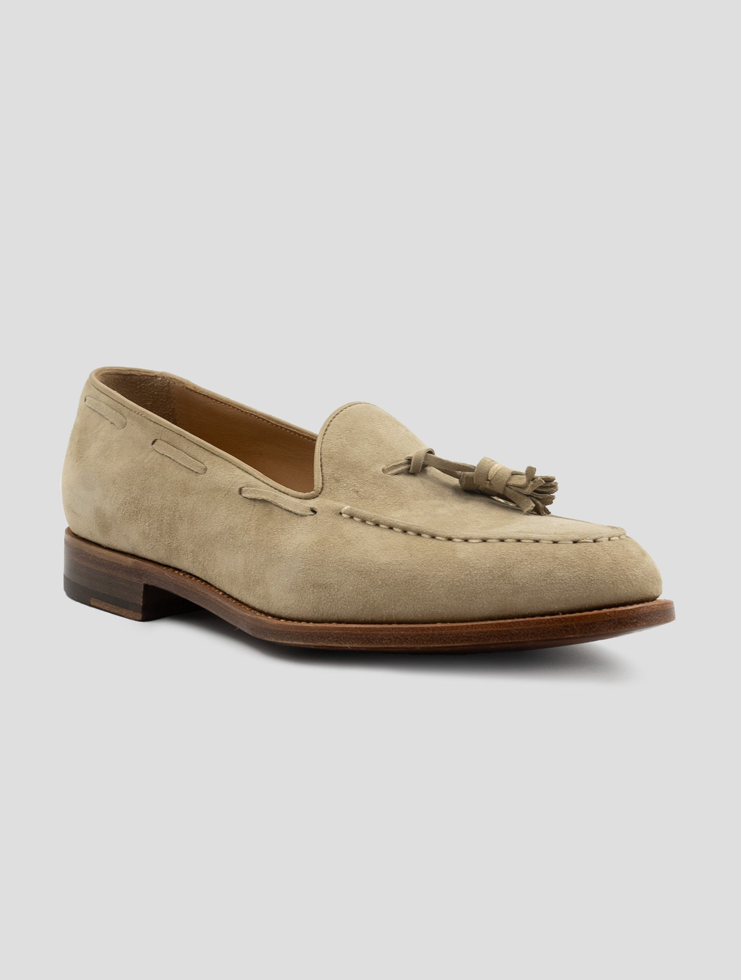 Kiton Beige Leather Suede Dress Shoes
