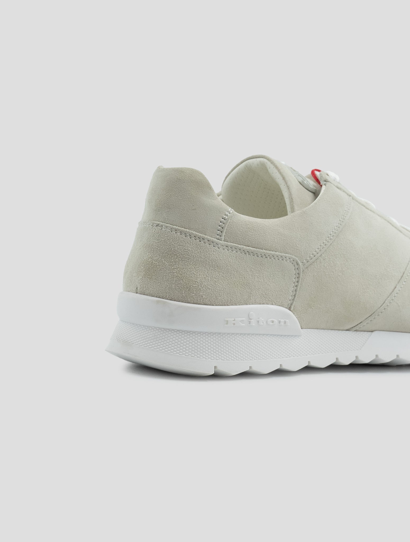 Kiton Light Gray Leather Suede Sneakers