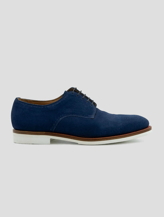 Kiton Blue Leather Suede Shoes