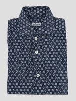 Kiton Blue White Linen Shirt