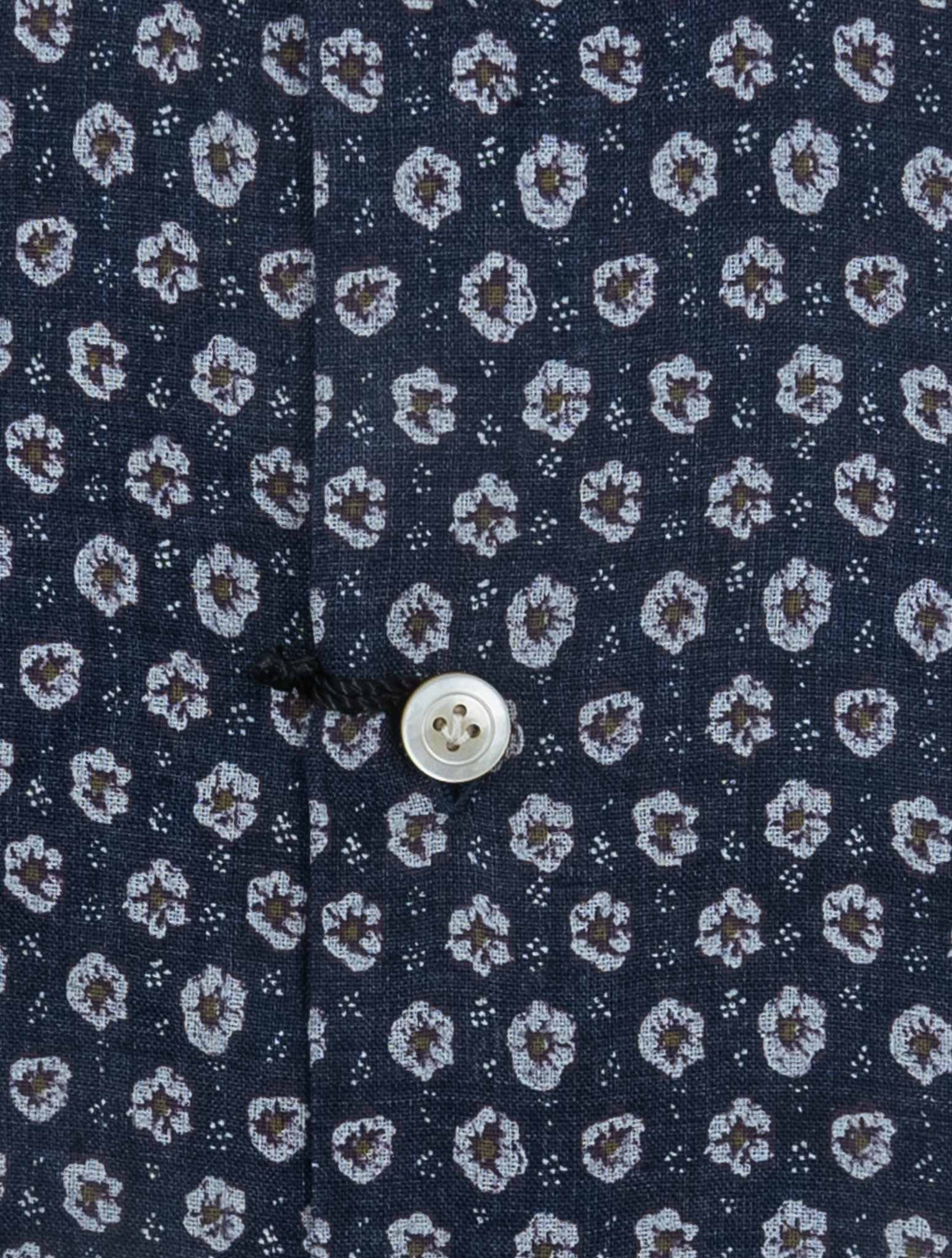 Kiton Blue White Linen Shirt