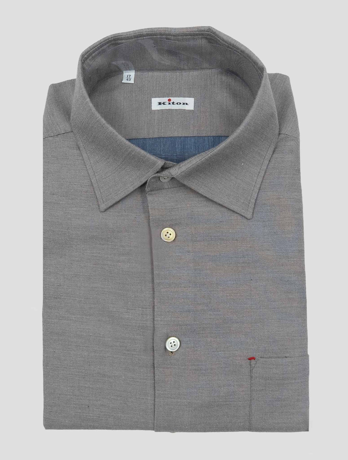 Kiton Taupe Cotton Silk Cashmere Shirt Nerano