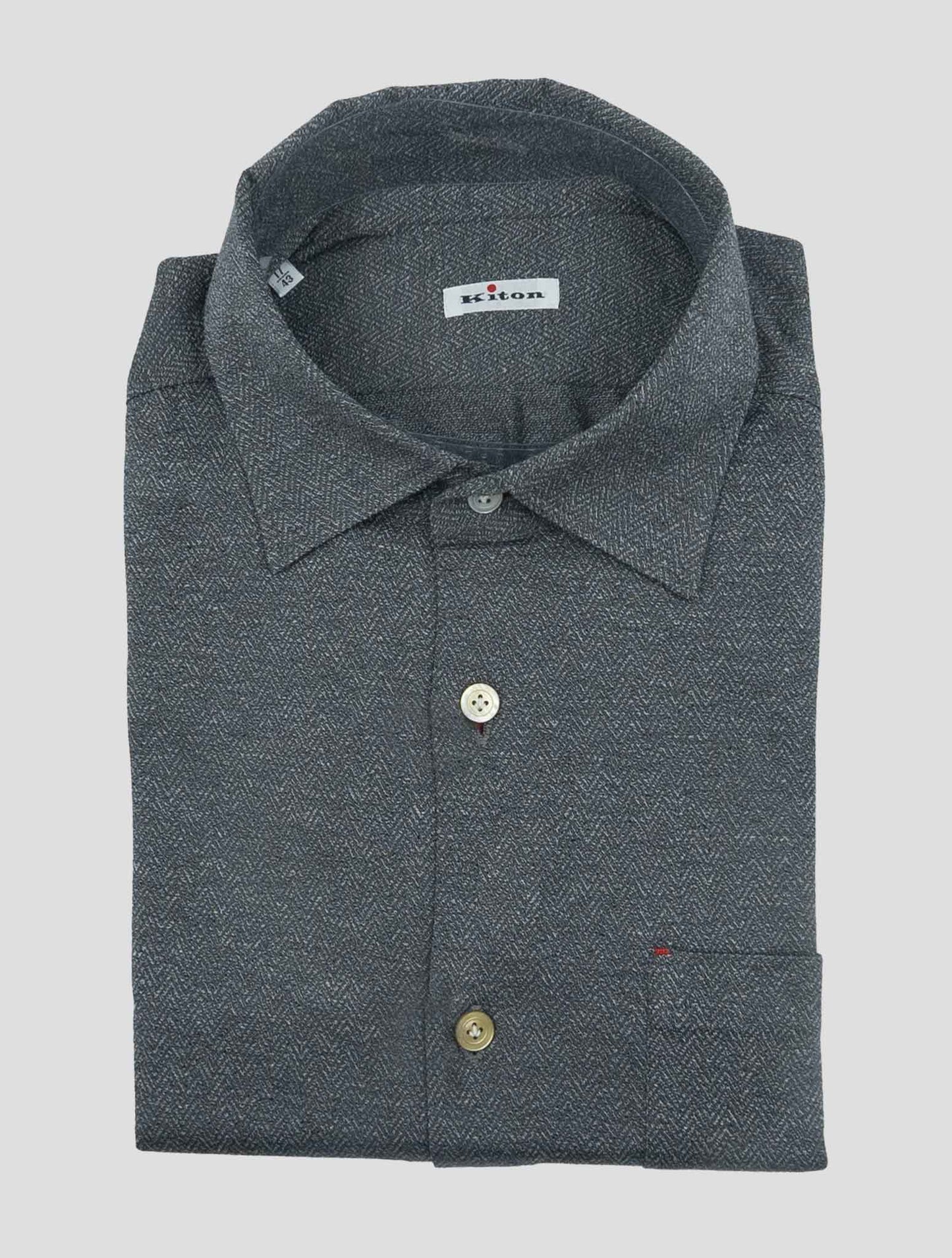 Kiton Gray Cotton Shirt Nerano