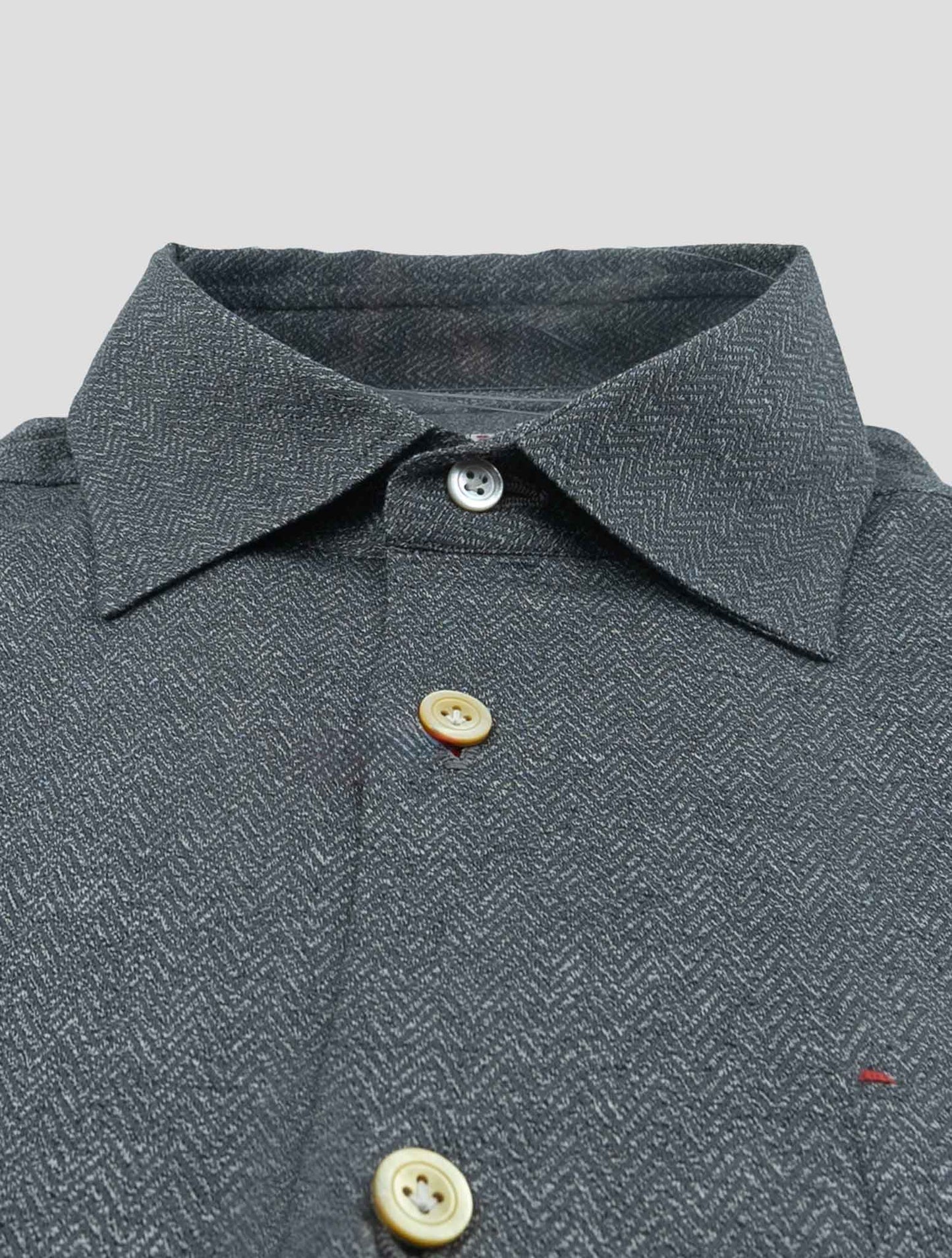 Kiton Gray Cotton Shirt Nerano