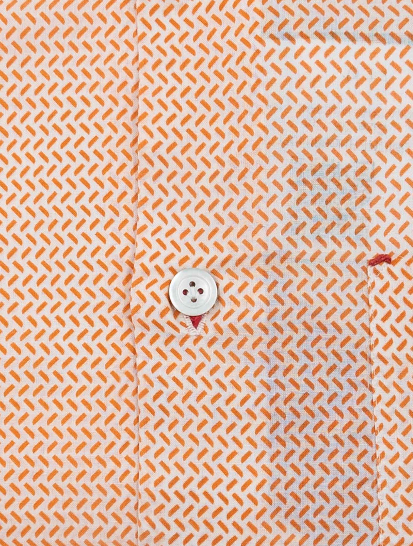 Kiton Orange White Cotton Shirt Nerano