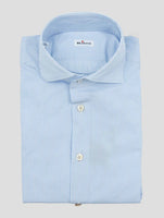Kiton Blue White Cotton Shirt