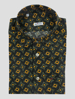 Kiton Green Yellow Cotton Shirt Nerano