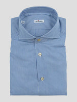 Kiton Blue White Cotton Shirt