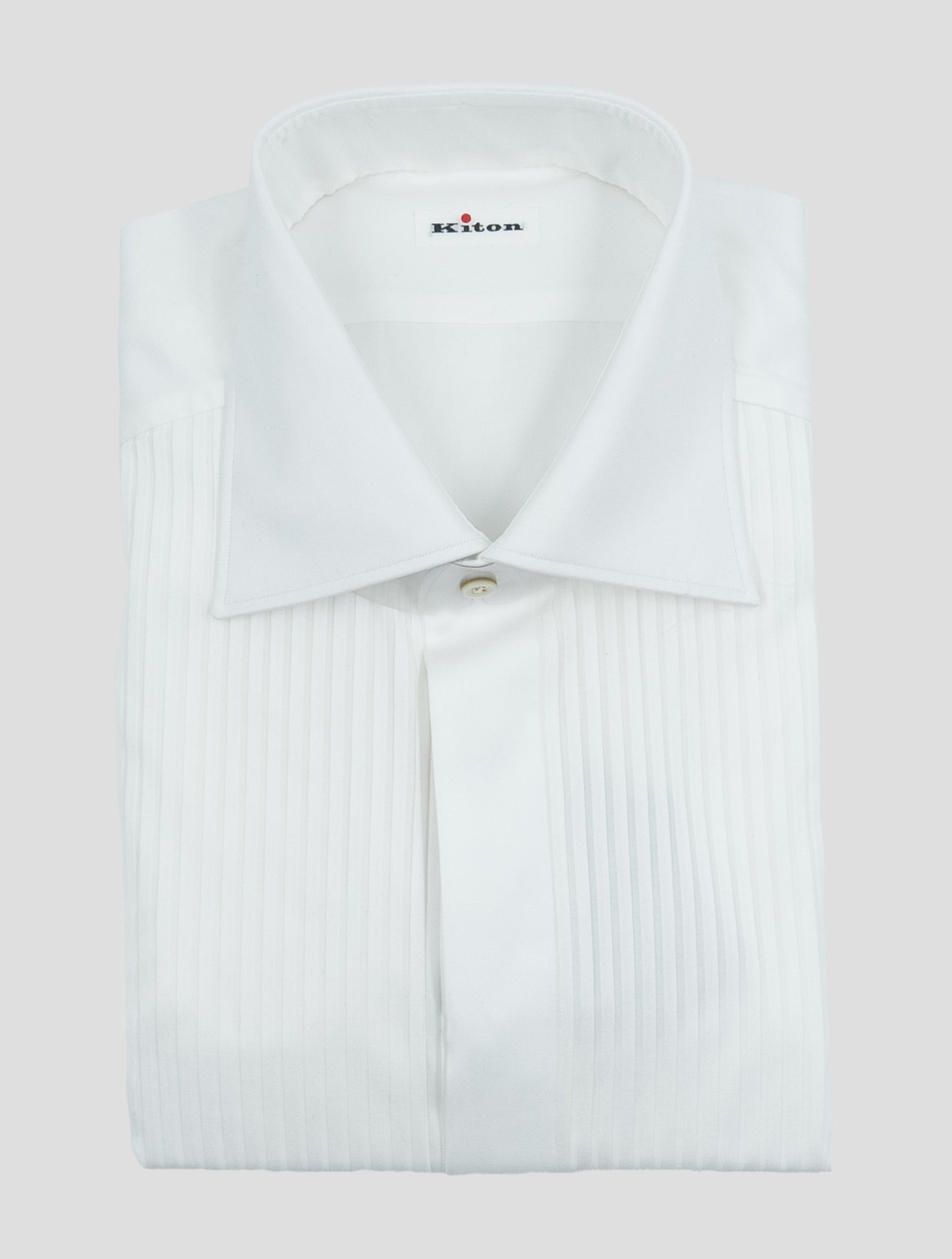 Kiton White Cotton French Cuff Shirt