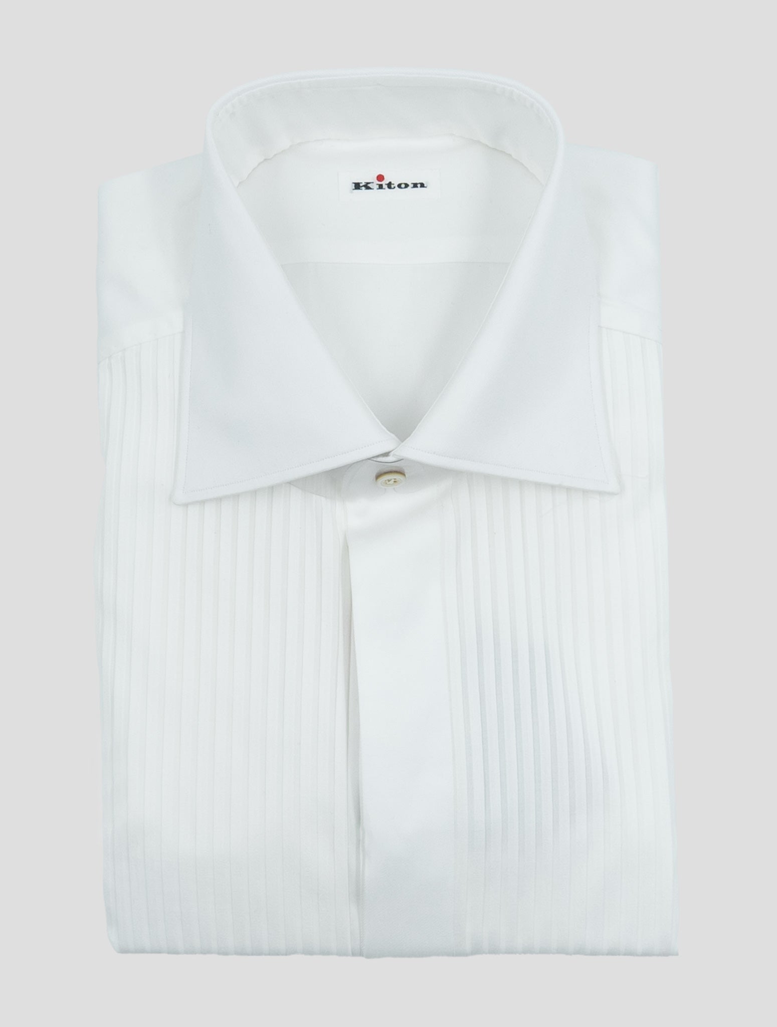 Kiton White Cotton French Cuff Shirt