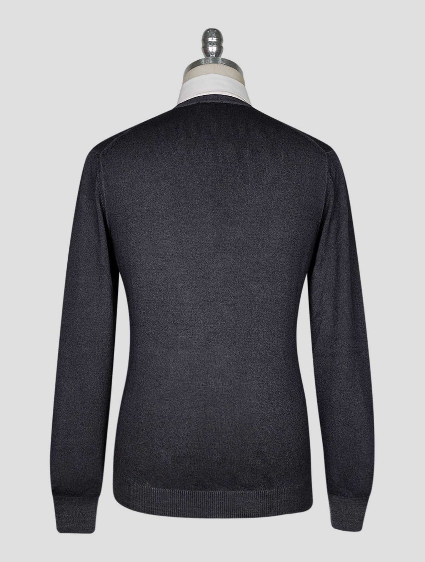 Kiton Gray Wool Cardigan