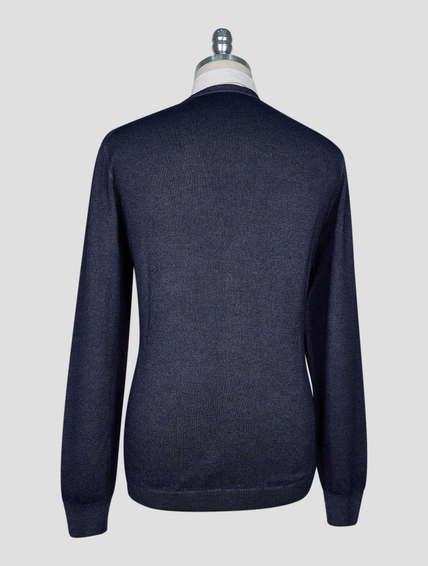 Kiton Blue Wool Cardigan