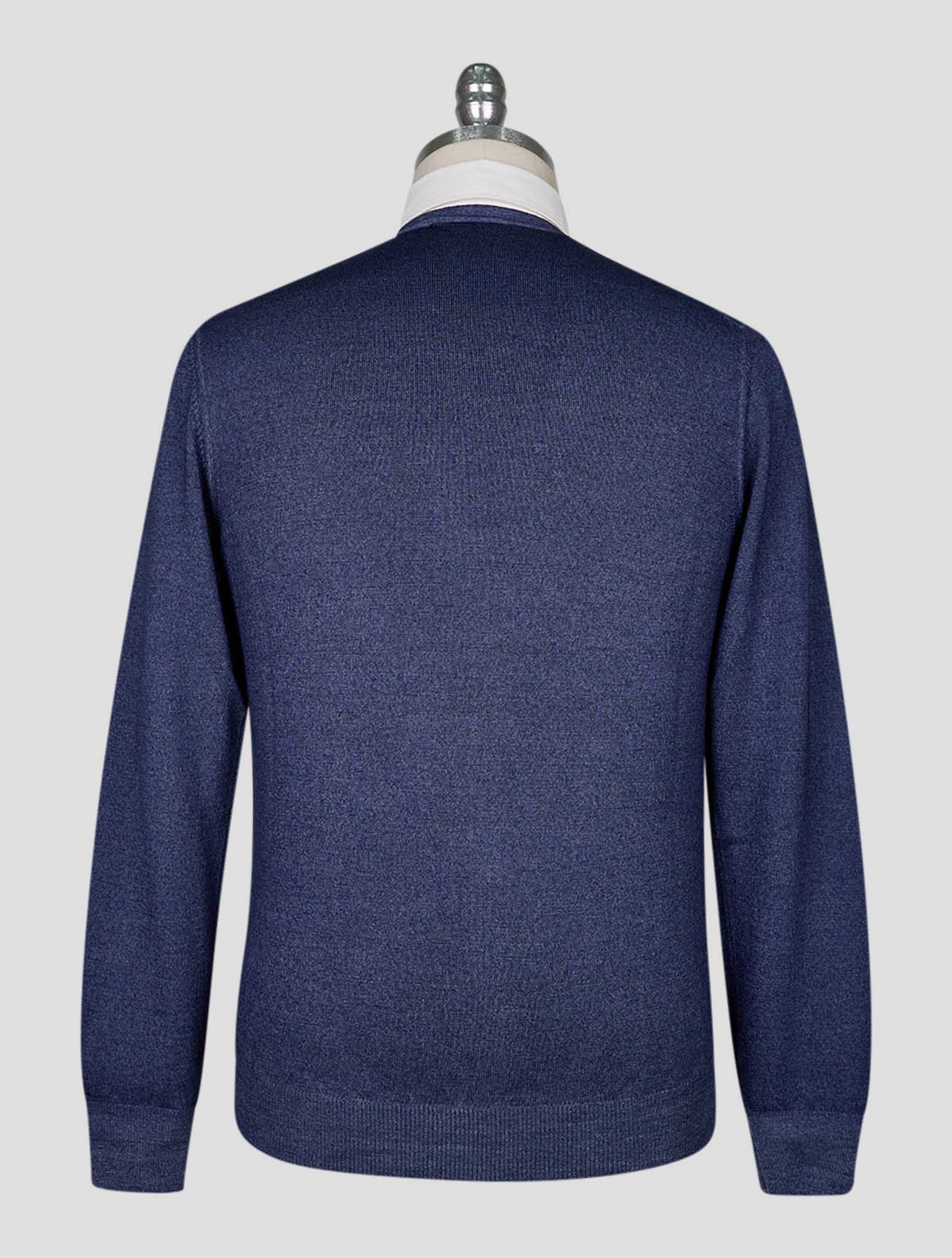 Kiton Blue Wool Cardigan