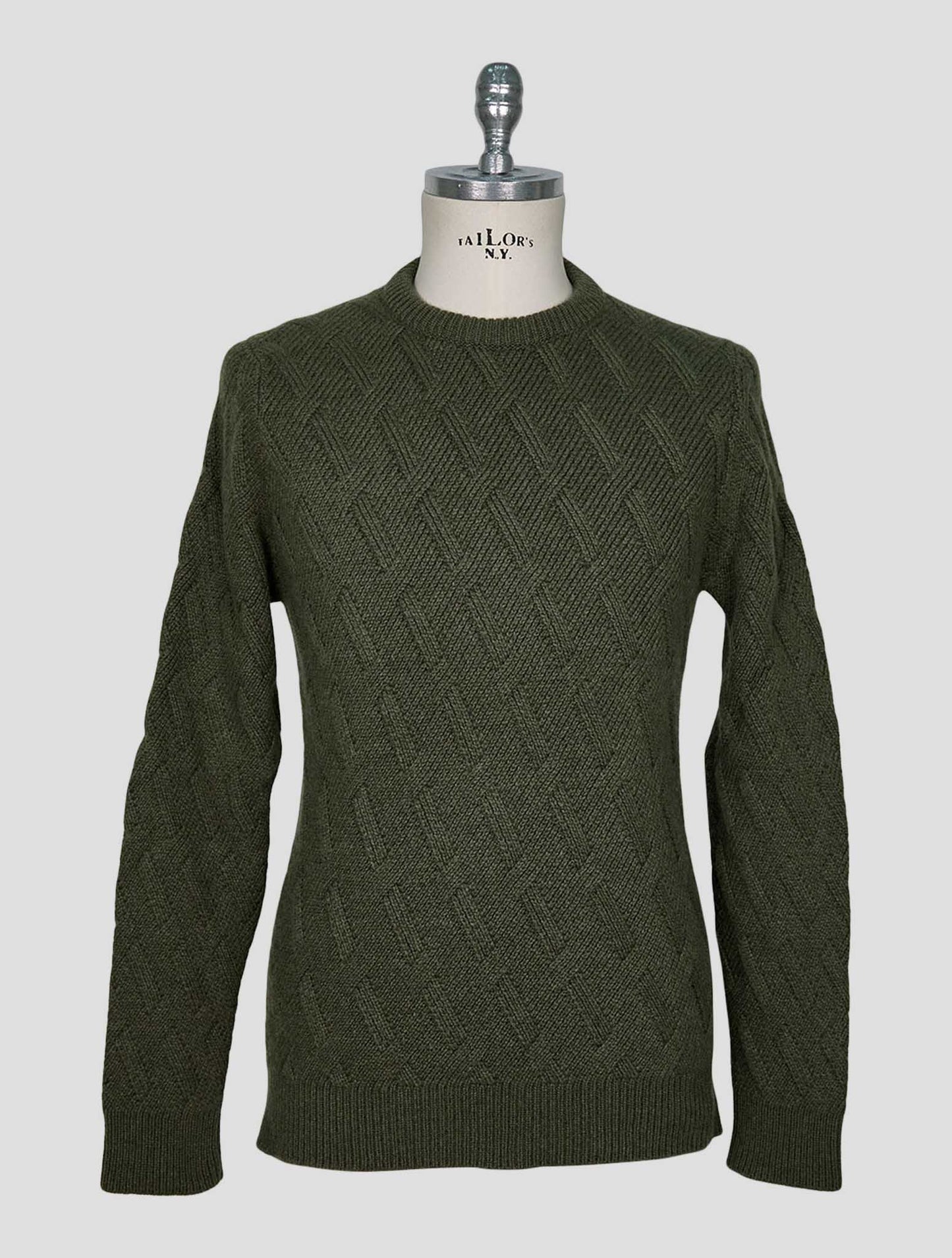 Kiton Green Cashmere Sweater Crewneck