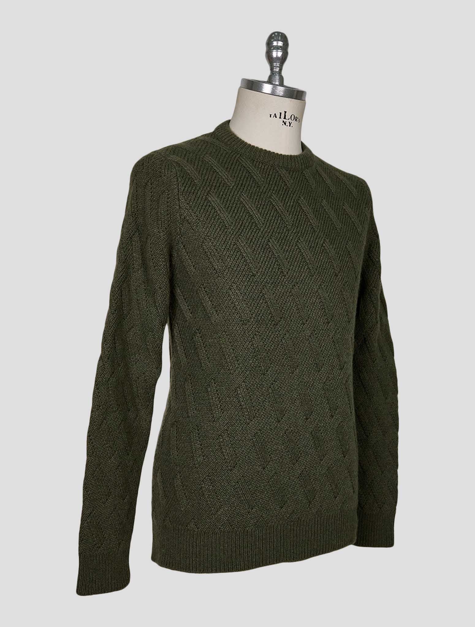 Kiton Green Cashmere Sweater Crewneck