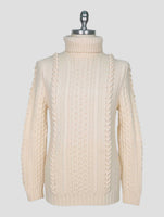 Kiton White Cashmere Sweater Turtleneck