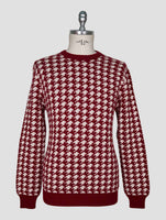 Kiton Red White Cashmere Sweater Crewneck