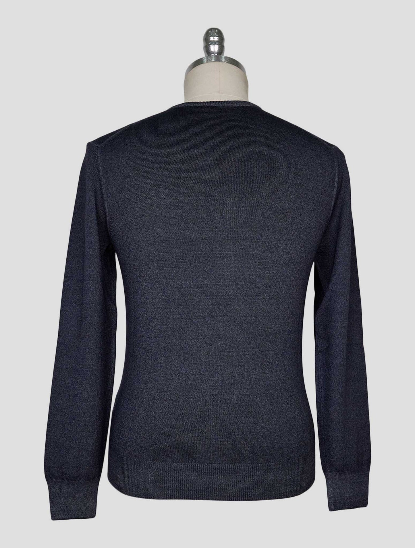 Kiton Gray Blue Wool Sweater V-Neck