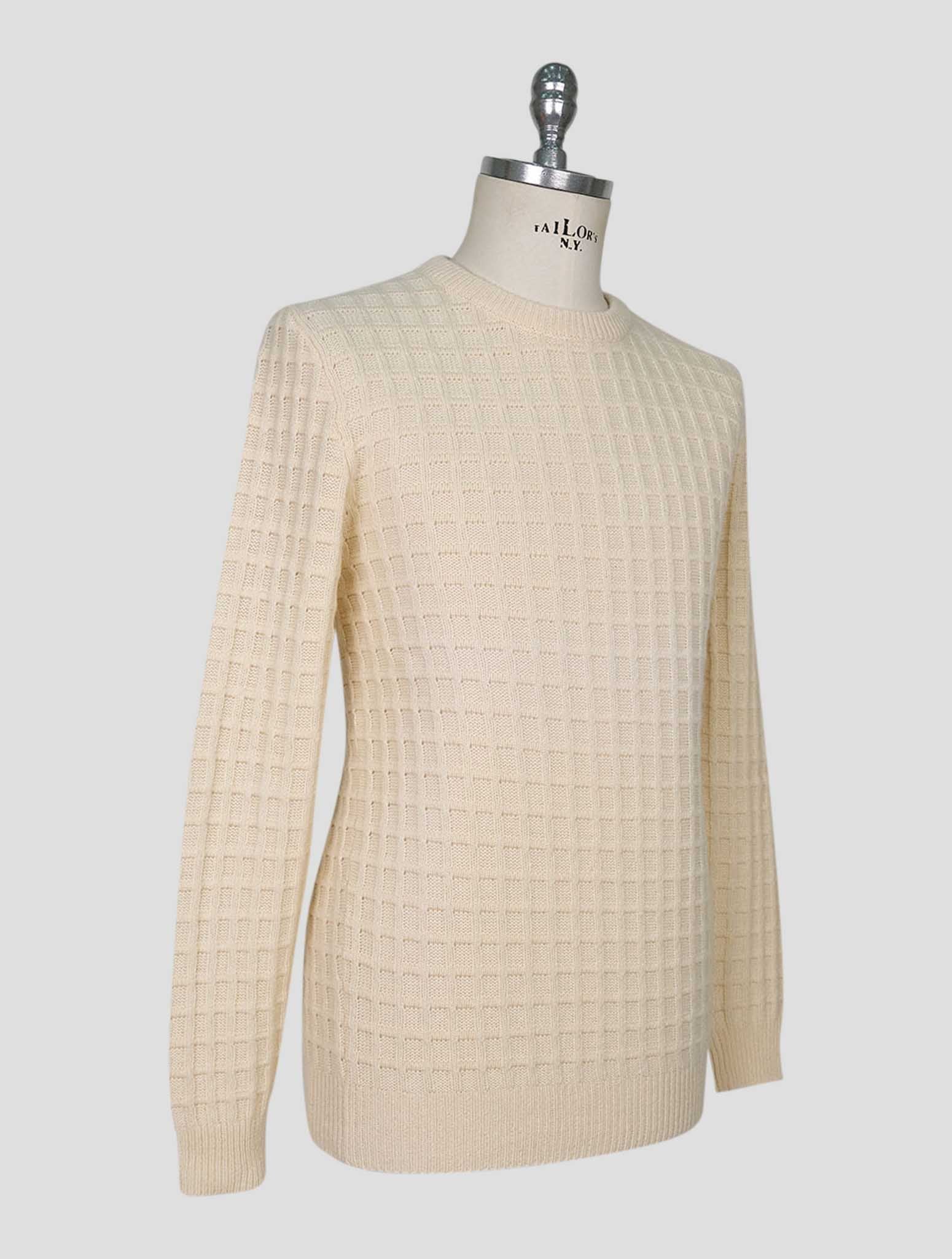 Kiton White Cashmere Sweater Crewneck