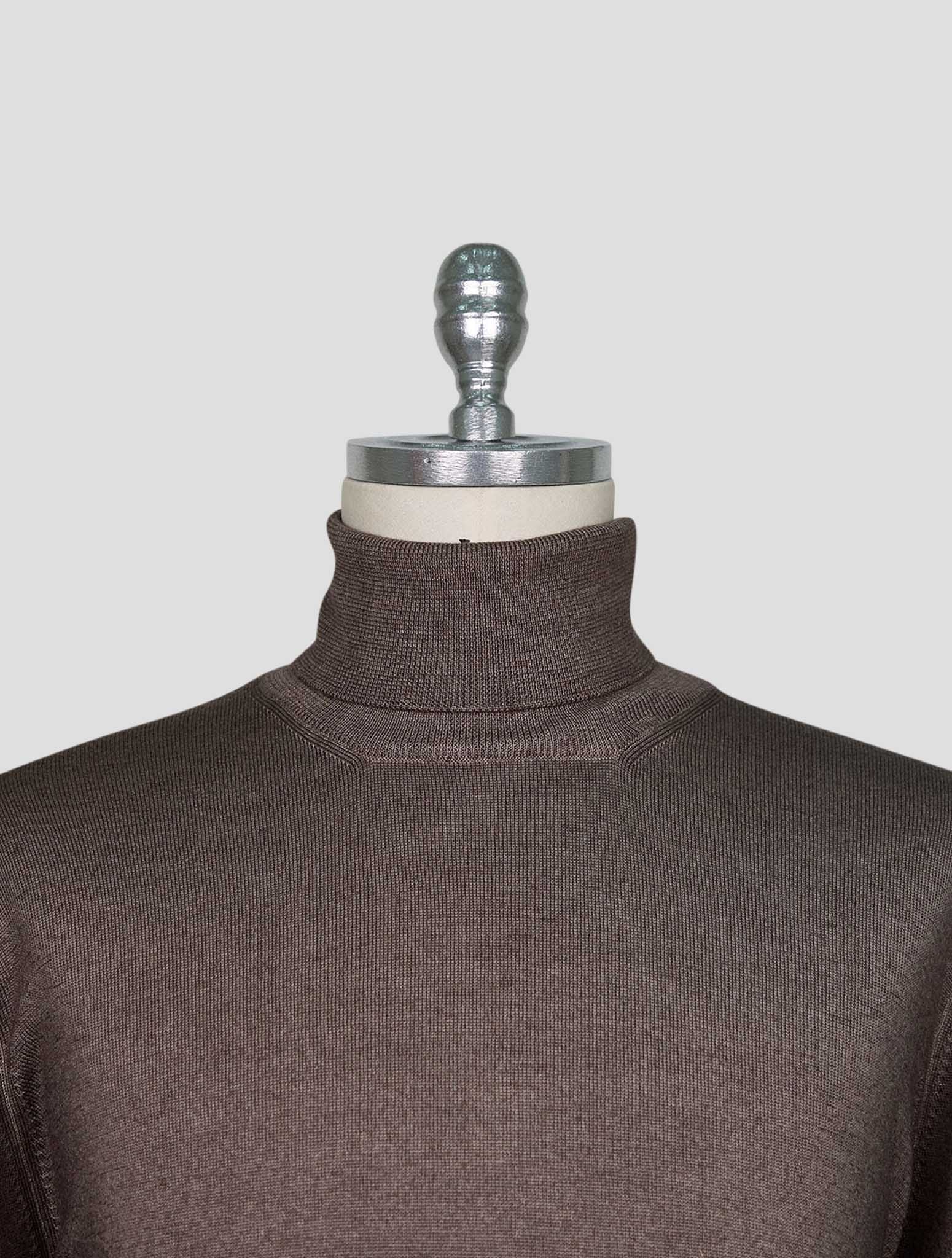 Kiton Brown Wool Sweater Turtleneck
