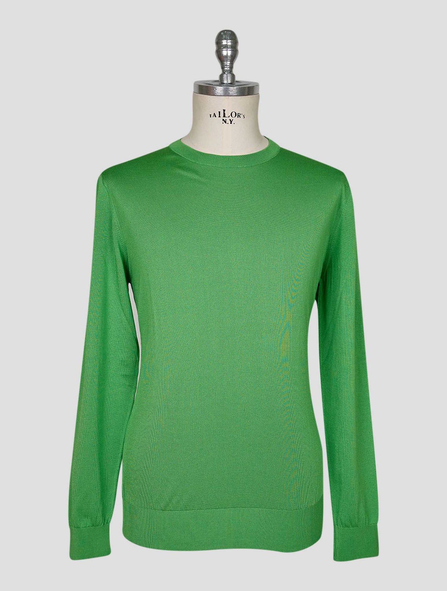 Kiton Green Silk Sweater Crewneck