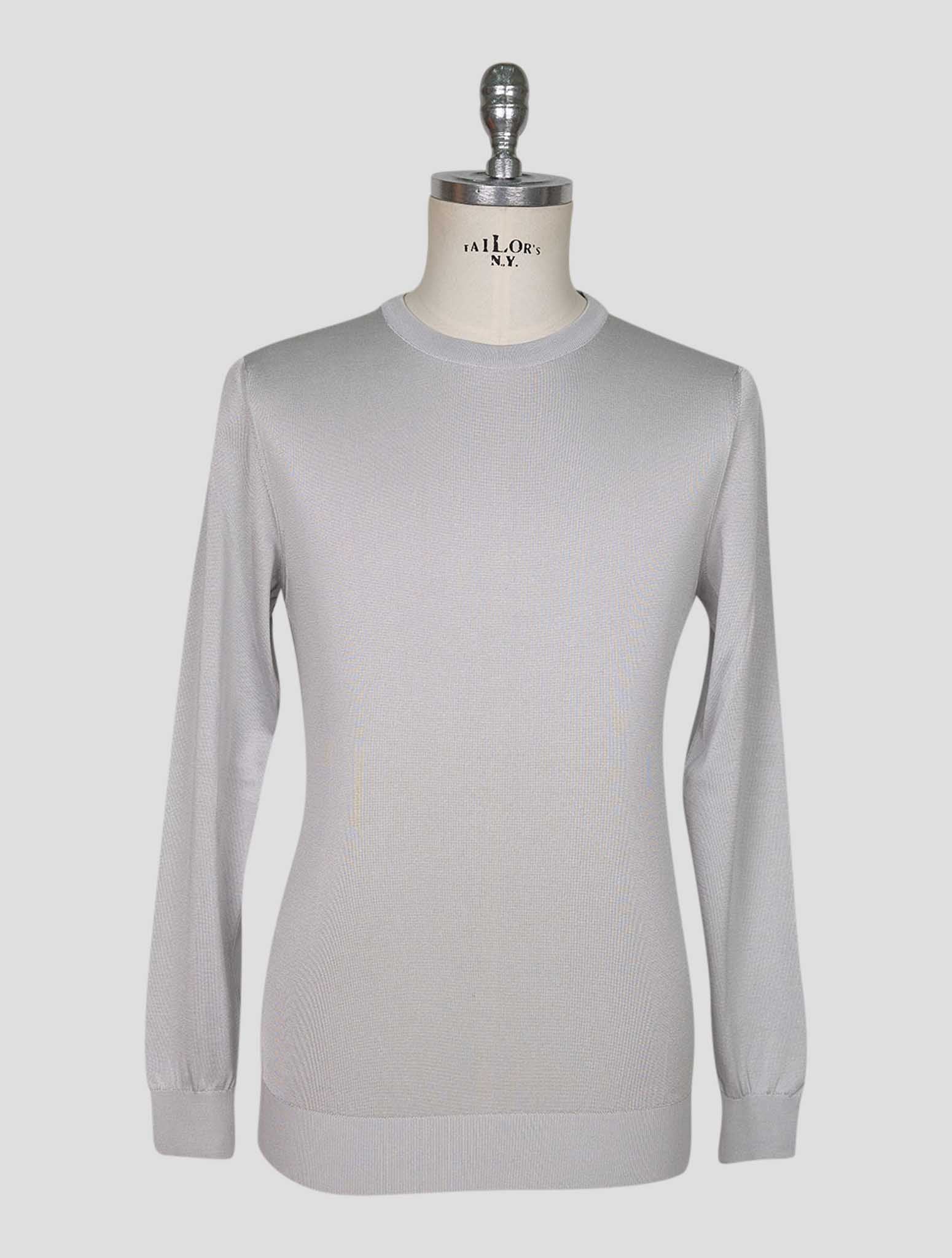 Kiton Gray Silk Sweater Crewneck