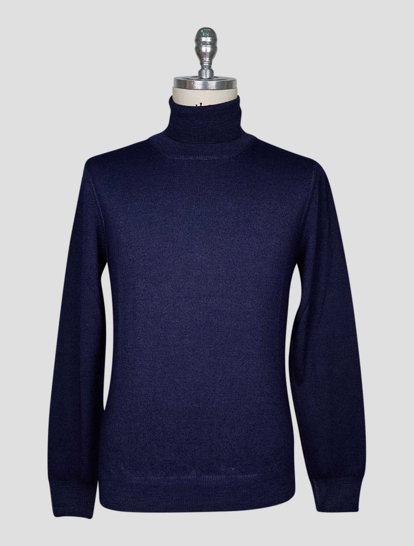 Kiton Blue Wool Sweater Turtleneck