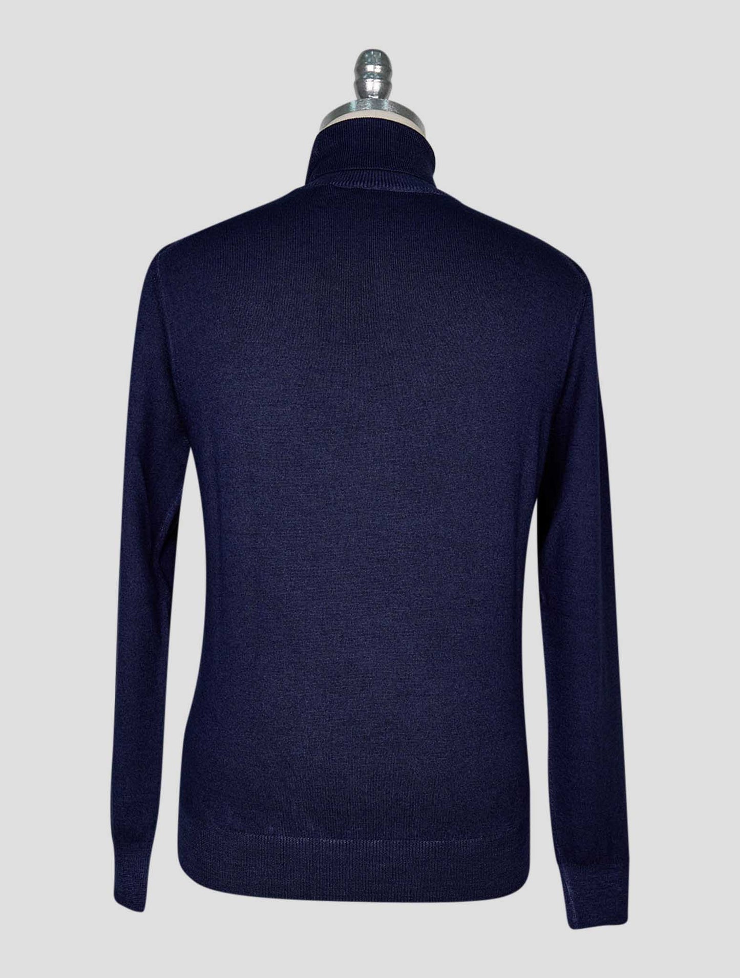 Kiton Blue Wool Sweater Turtleneck