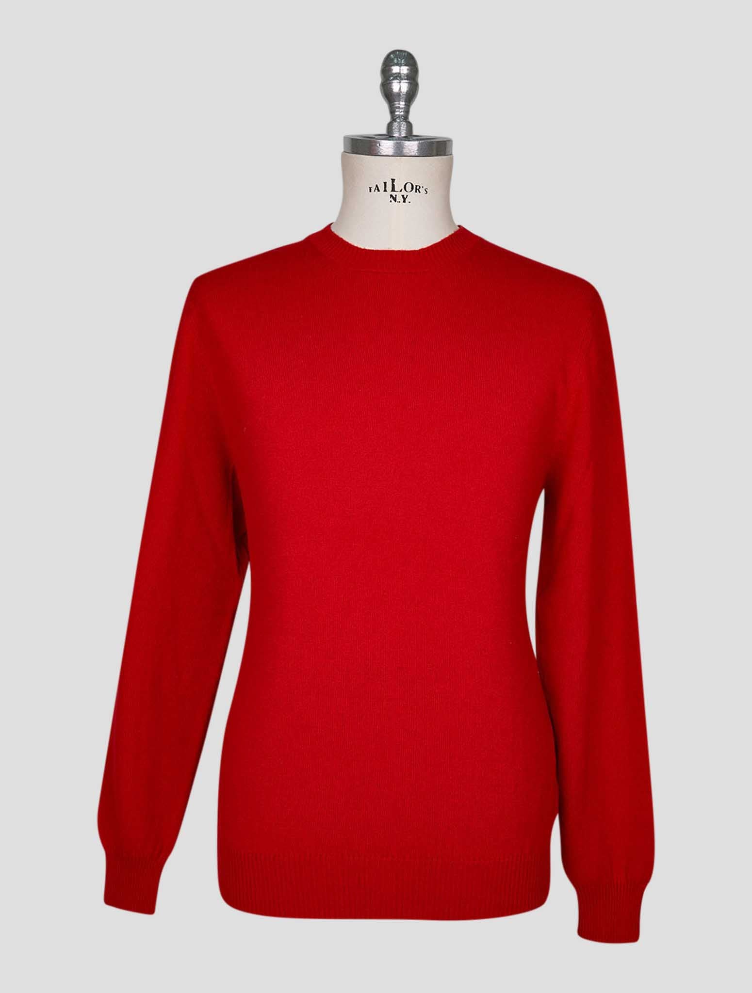 Kiton Red Cashmere Sweater Crewneck
