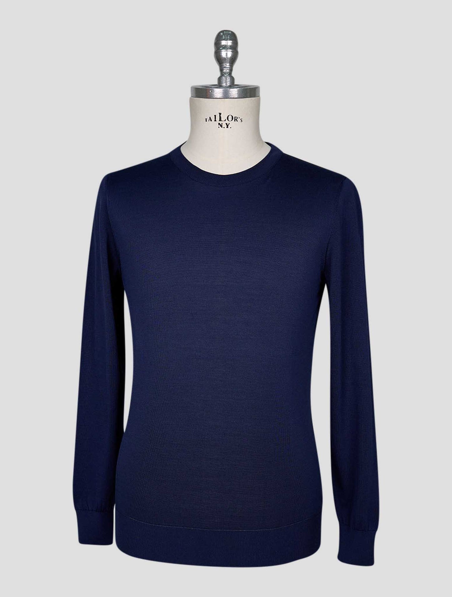 Kiton Blue Silk Sweater Crewneck