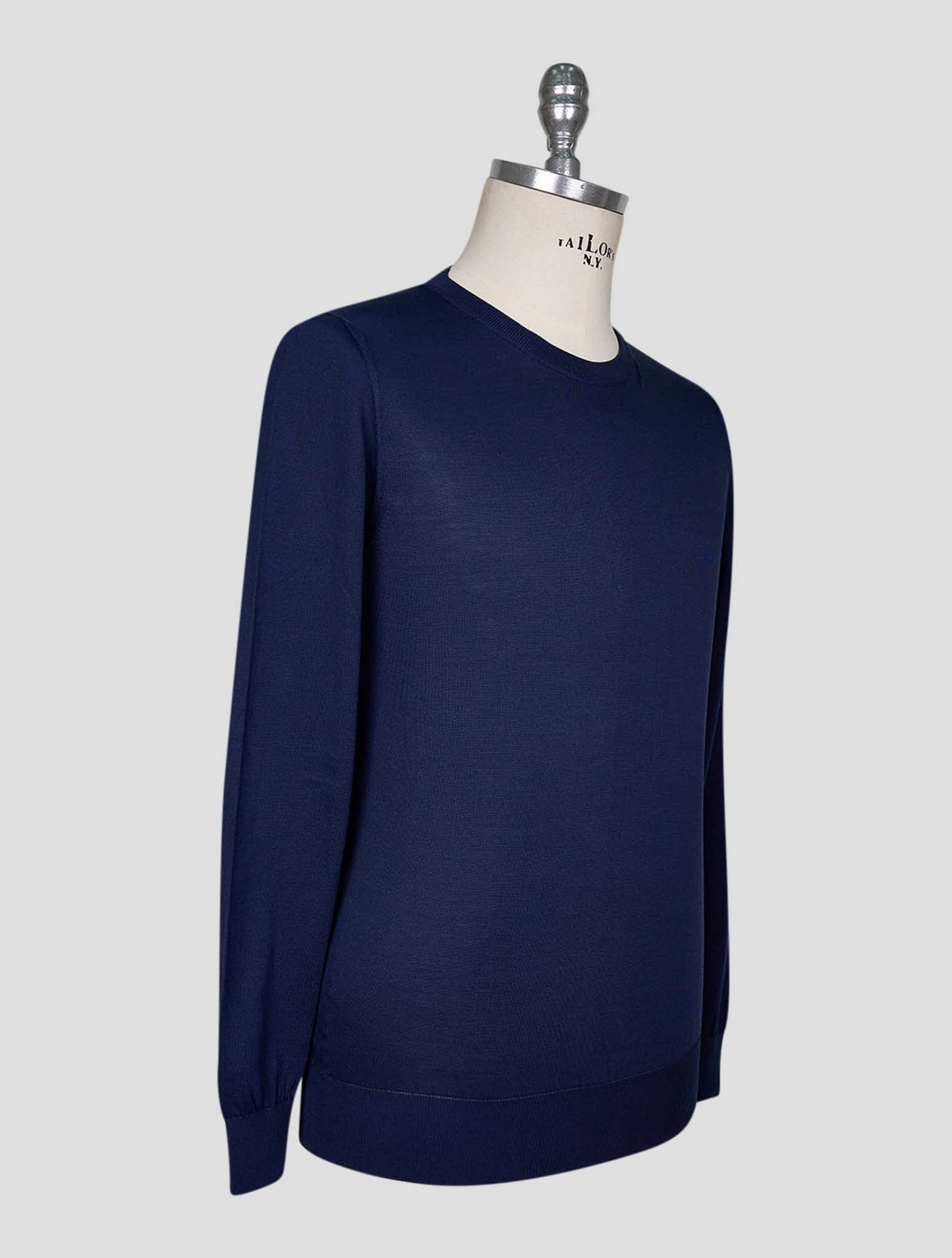 Kiton Blue Silk Sweater Crewneck