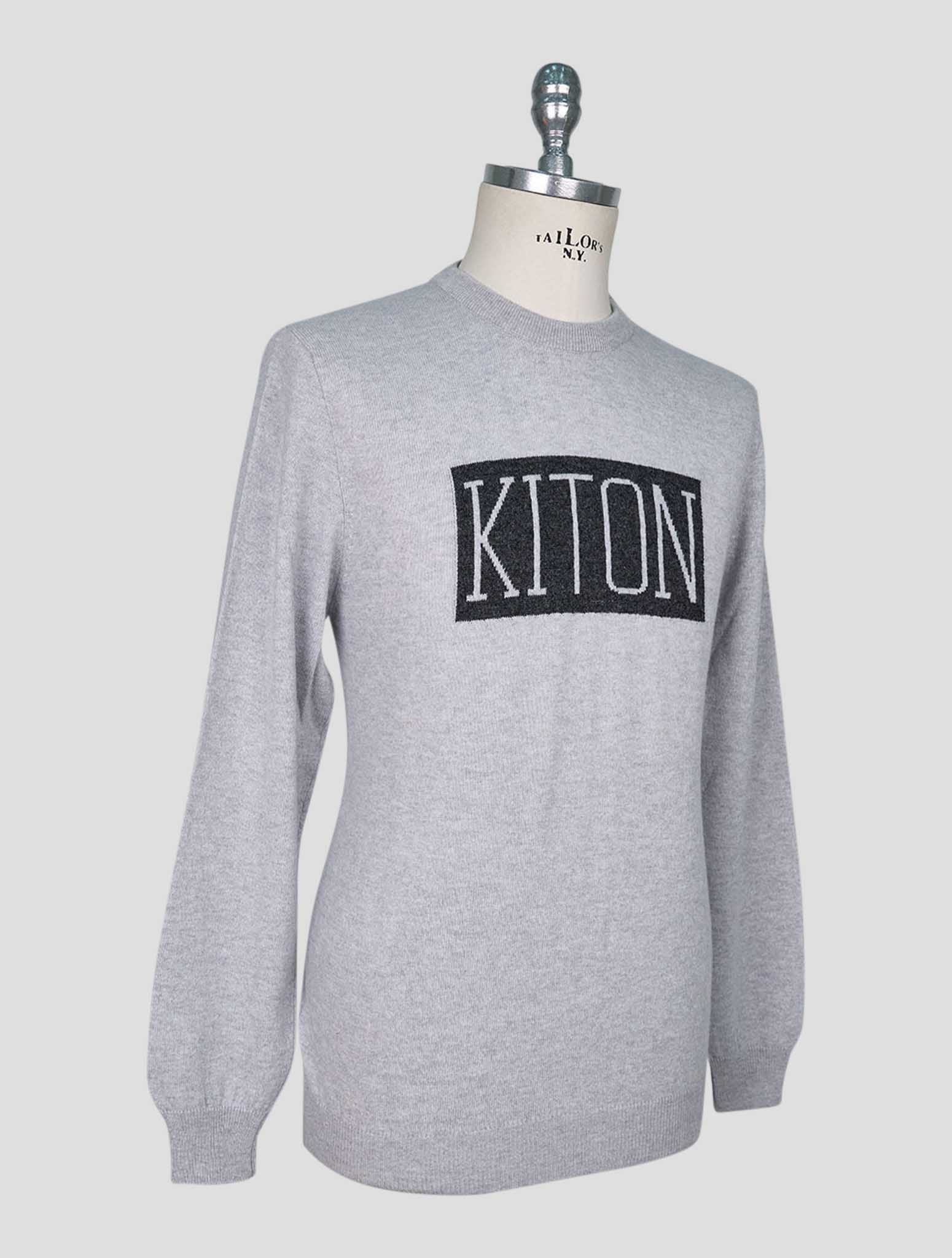 Kiton Gray Cashmere Sweater Crewneck