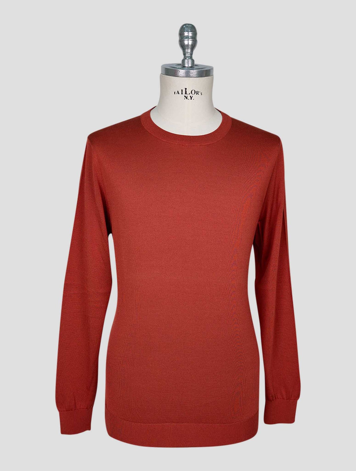 Kiton Red Silk Sweater Crewneck